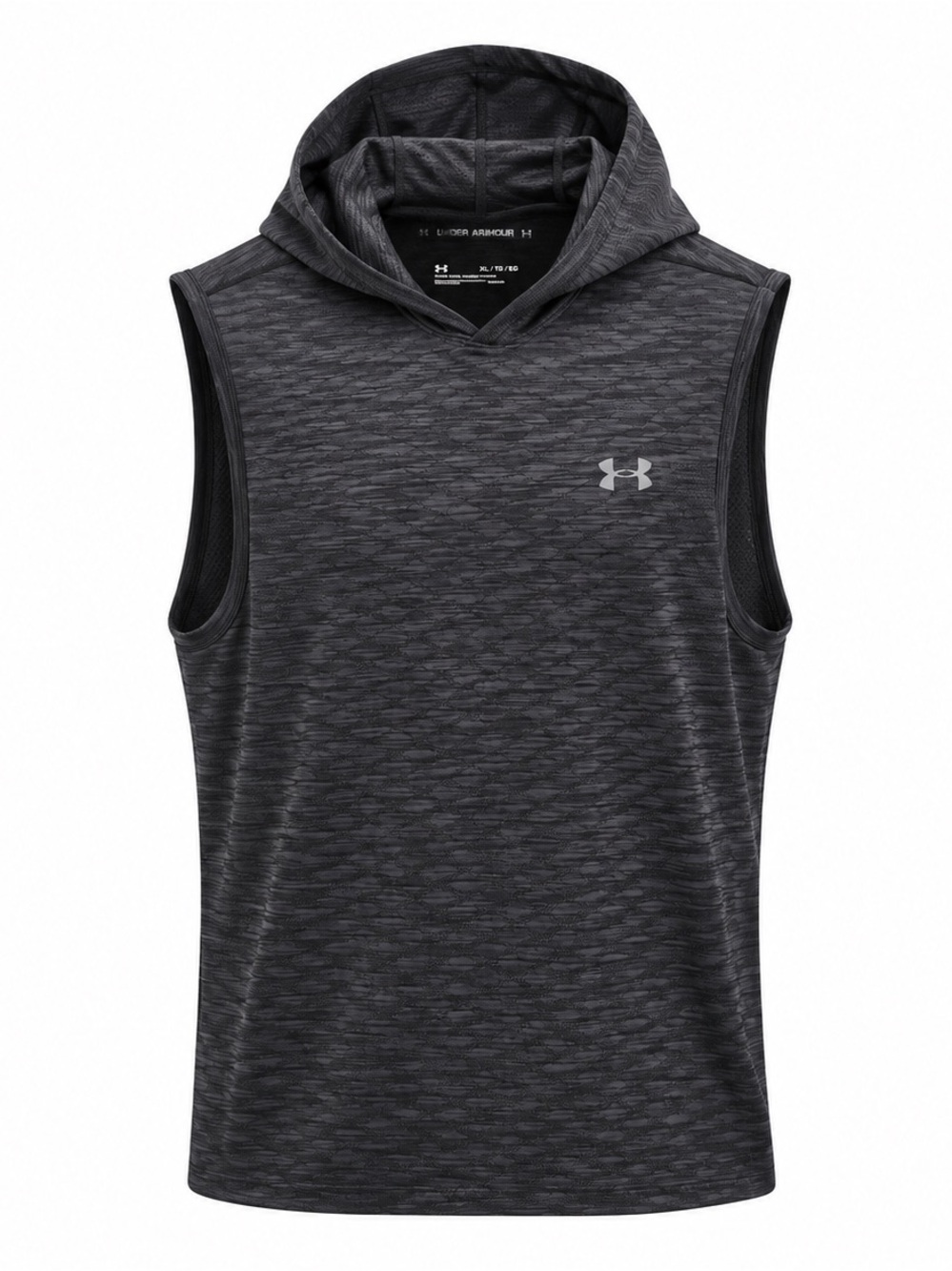Under Armour HeatGear Sleeveless Hoodie Black Gray Men’s XL